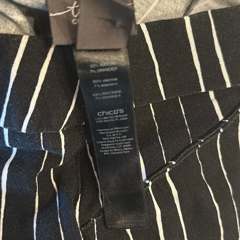 Chico's Travelers Collection Black and White Striped Pants - Picture 7 of 7